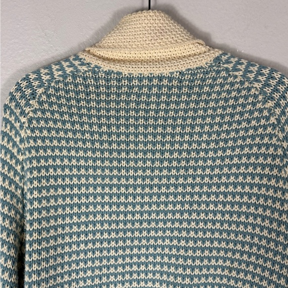 THE GREAT. The Minicheck Lodge Cardigan in Morning Sky - Picture 12 of 13